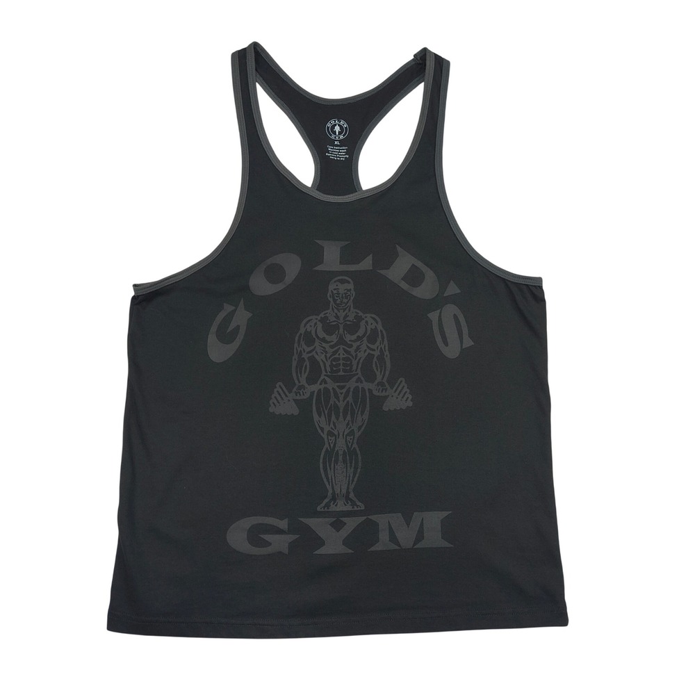 Golds Gym Mens XL Black Stringer Tank Top Racerback Muscle Shirt Bodybuilding